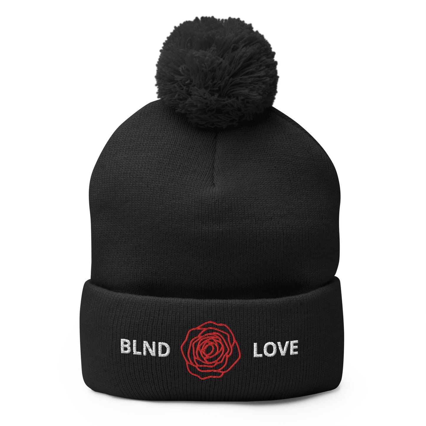 "BLND LOVE" Pom-Pom Beanie